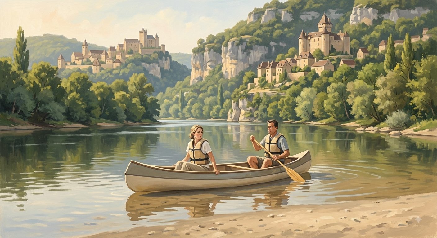 Canoagem no rio Dordogne — O medo que ficou em terra